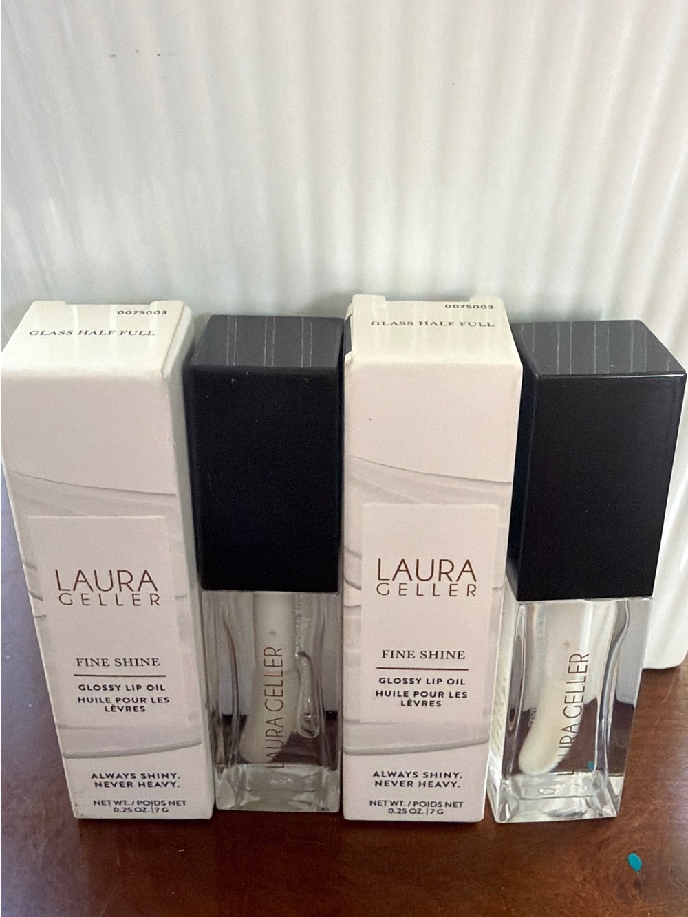 Bundle , 2 Laura Geller Clear Fine Shine Glossy Lip Oil Duo - Clear 0.25 fl oz